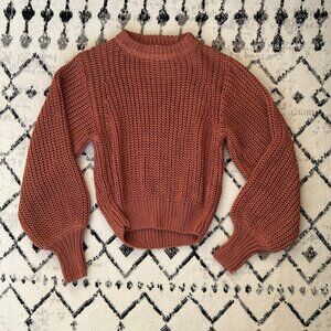 Z Supply Ballon Sleeve Knit Sweater Rust